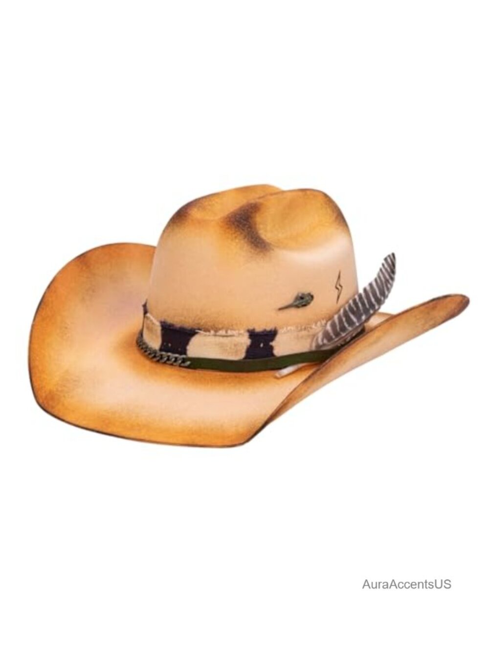 Stiff 100% Wool Wide Brim Felt Cowboy Hat Western Outback Panama